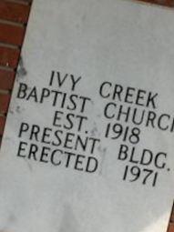 Ivy Creek Baptist Church Cemetery on Sysoon