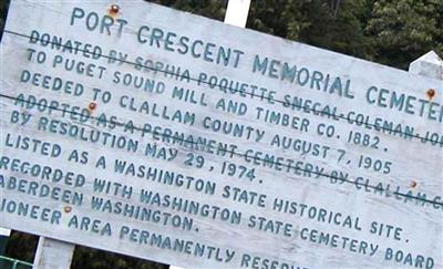 Port Crescent Pioneer Memorial Cemetery on Sysoon