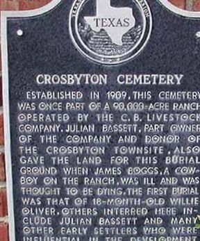 Crosbyton Cemetery on Sysoon