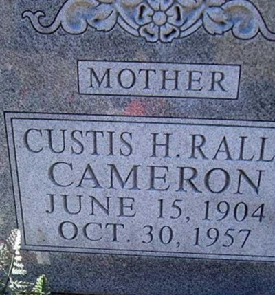 Custis H Ralls Cameron on Sysoon
