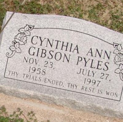 Cynthia Ann Gibson Pyles on Sysoon