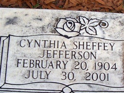 Cynthia Sheffey Jefferson on Sysoon