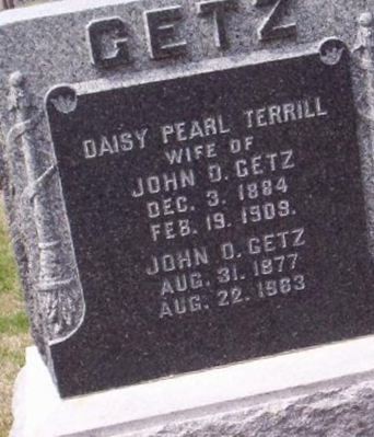 Daisy Pearl Terrill Getz on Sysoon