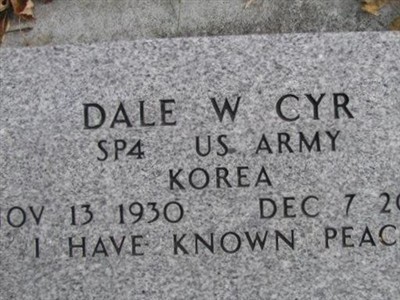 Dale W. Cyr on Sysoon