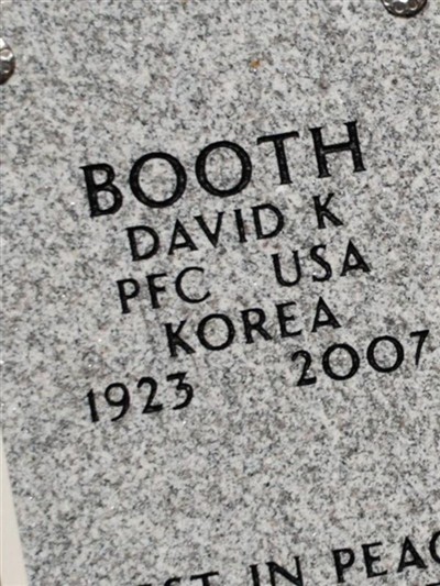 David K Booth, Find a grave on Sysoon David K Booth on Sysoon