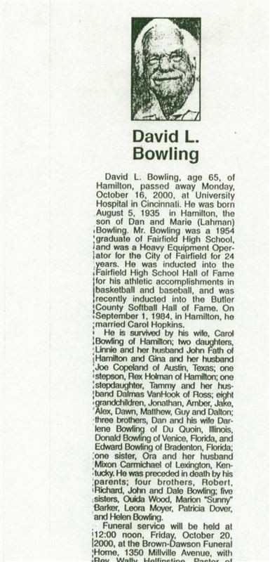 David L. Bowling on Sysoon