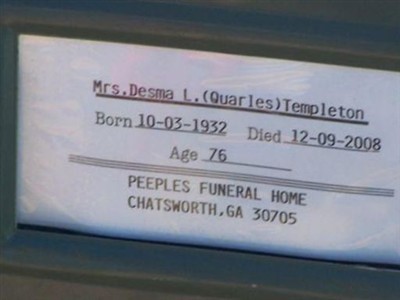 Desma L. Quarles Templeton on Sysoon