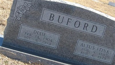 Dixie Mae Driskill Buford on Sysoon