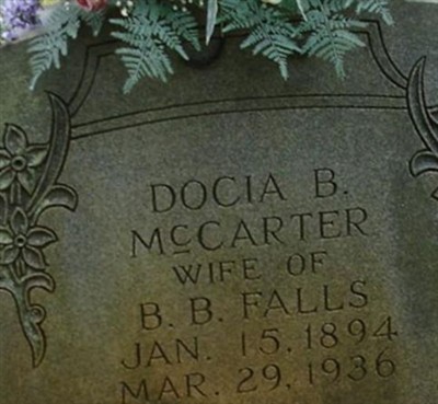 Docia B. McCarter Falls on Sysoon