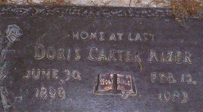 Doris Carter Kizer on Sysoon