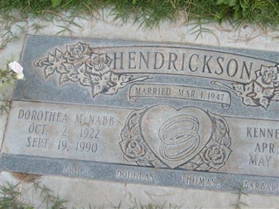 Dorothea Isabell Mcnabb Hendrickson on Sysoon