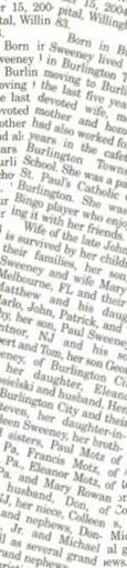 Dorothea M. Motz Sweeney on Sysoon