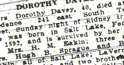 Dorothy Eakin Davey on Sysoon