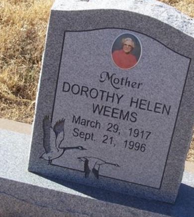 Dorothy Helen Weems on Sysoon