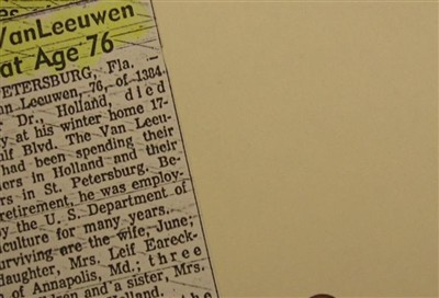 Earl Robert Van Leeuwen on Sysoon