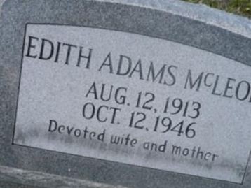 Edith Adams McLeod on Sysoon