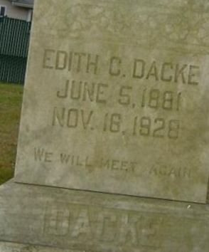 Edith C Dacke on Sysoon