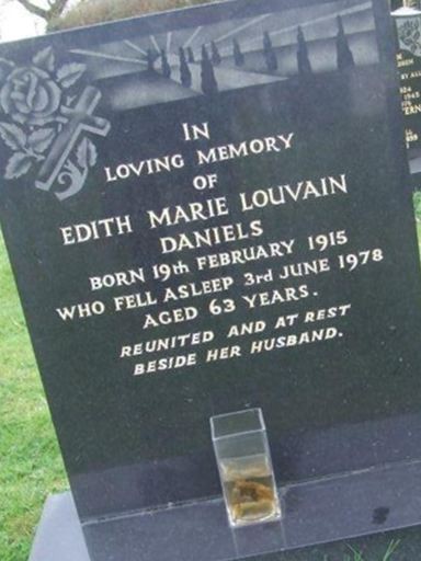 Edith Marie Louvain "Marie" Daniels on Sysoon
