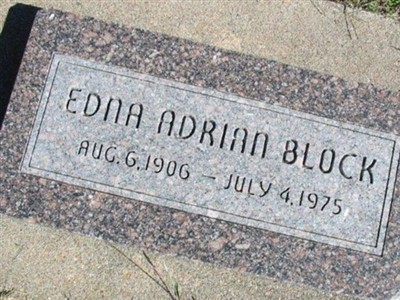 Edna Adrian Block on Sysoon