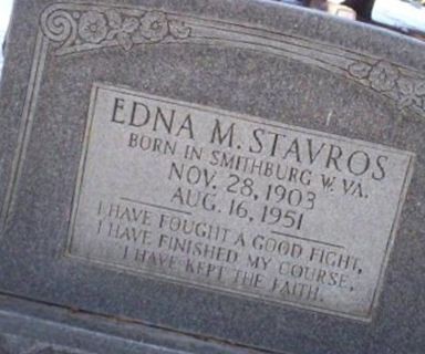 Edna Medina Burwell Stavros on Sysoon