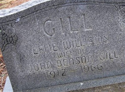 Effie Belle Williams Gill on Sysoon