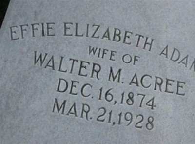 Effie Elizabeth Adams Acree on Sysoon