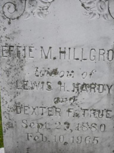 Effie M. Hillgrove True on Sysoon