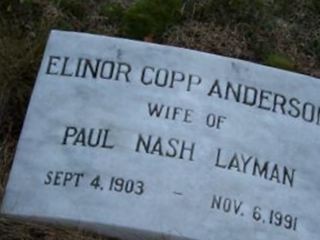 Elinor Copp Anderson Layman on Sysoon