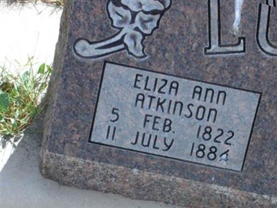Eliza Ann Atkinson Luck on Sysoon