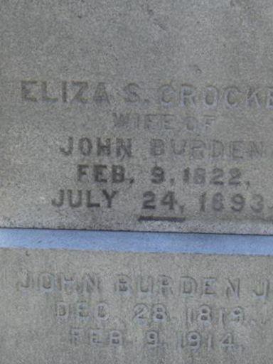 Eliza S. Crocker Burden on Sysoon