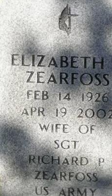 Elizabeth P Zearfoss on Sysoon