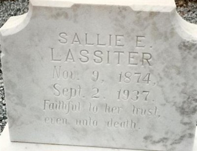 Sarah Elizabeth "Sallie" Miller Lassiter on Sysoon