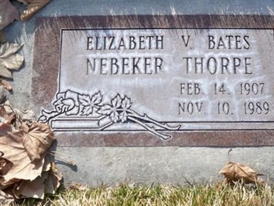 Elizabeth V Nebeker Thorpe on Sysoon
