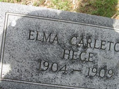 Elma Carleton Hege on Sysoon