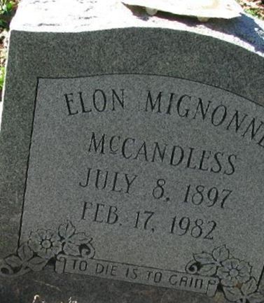 Elon Mignon McCandless on Sysoon