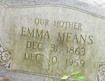 Emma Elizabeth Stripling Means on Sysoon