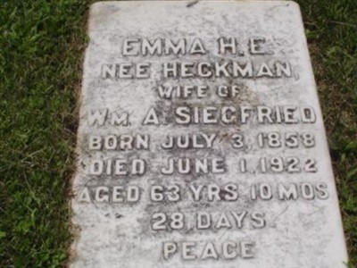 Emma H.E. Heckman Siegfried on Sysoon