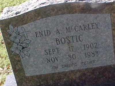 Enid Aurora McCarley Bostic on Sysoon
