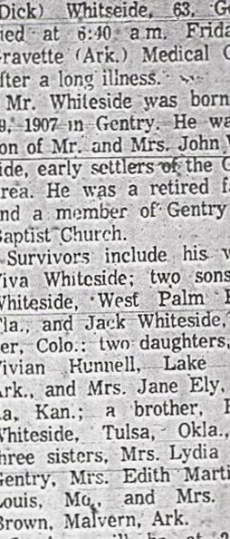 Ernest "Dick" E. Whiteside on Sysoon