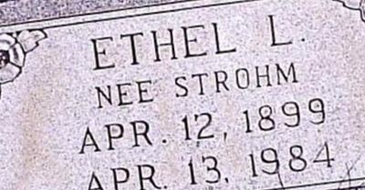 Ethel L Strohm Spitler on Sysoon