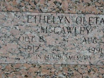 Ethelyn Oleta McCawley on Sysoon