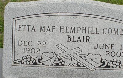 Etta Mae (Hemphill) Combs Blair on Sysoon