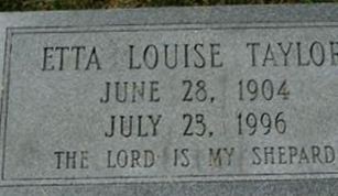 Etta Louise Taylor on Sysoon