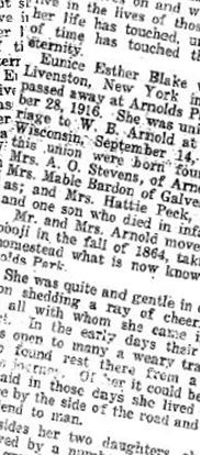 Eunice Esther Blake Arnold on Sysoon