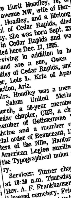 Eunice Hurtt Hoadley on Sysoon