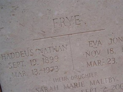 Eva Jones Frye on Sysoon