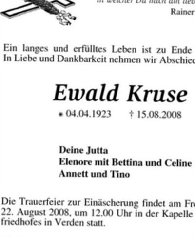 Ewald Kruse on Sysoon