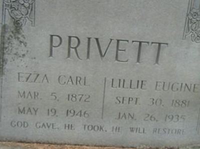 Ezza Carl Privett on Sysoon