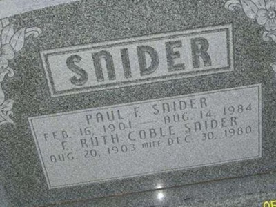 F. Ruth Coble Snider on Sysoon