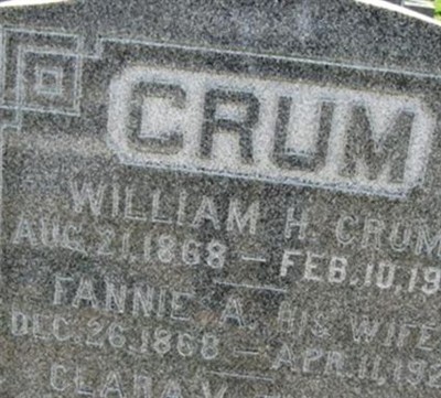 Fannie A Crum on Sysoon